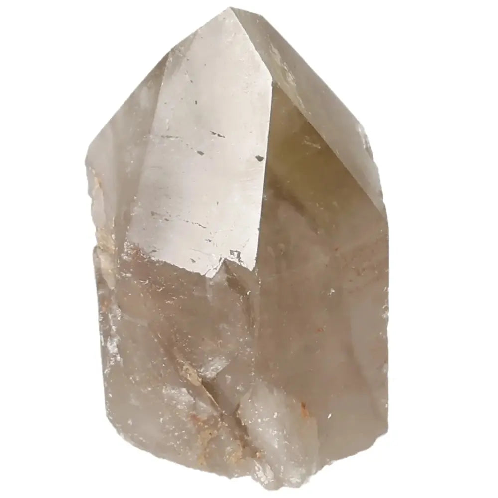 Polished Smoky Quartz Point crystal from Sylvia Crystals, known for its grounding and protective properties.
