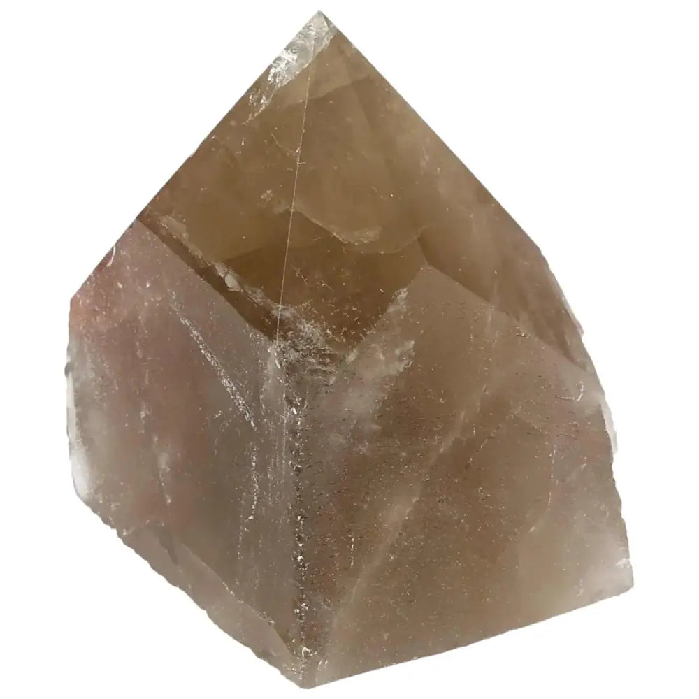 Polished Smoky Quartz Point from Sylvia Crystals showcasing natural beauty and grounding energy, perfect for elegant decor or meditation.