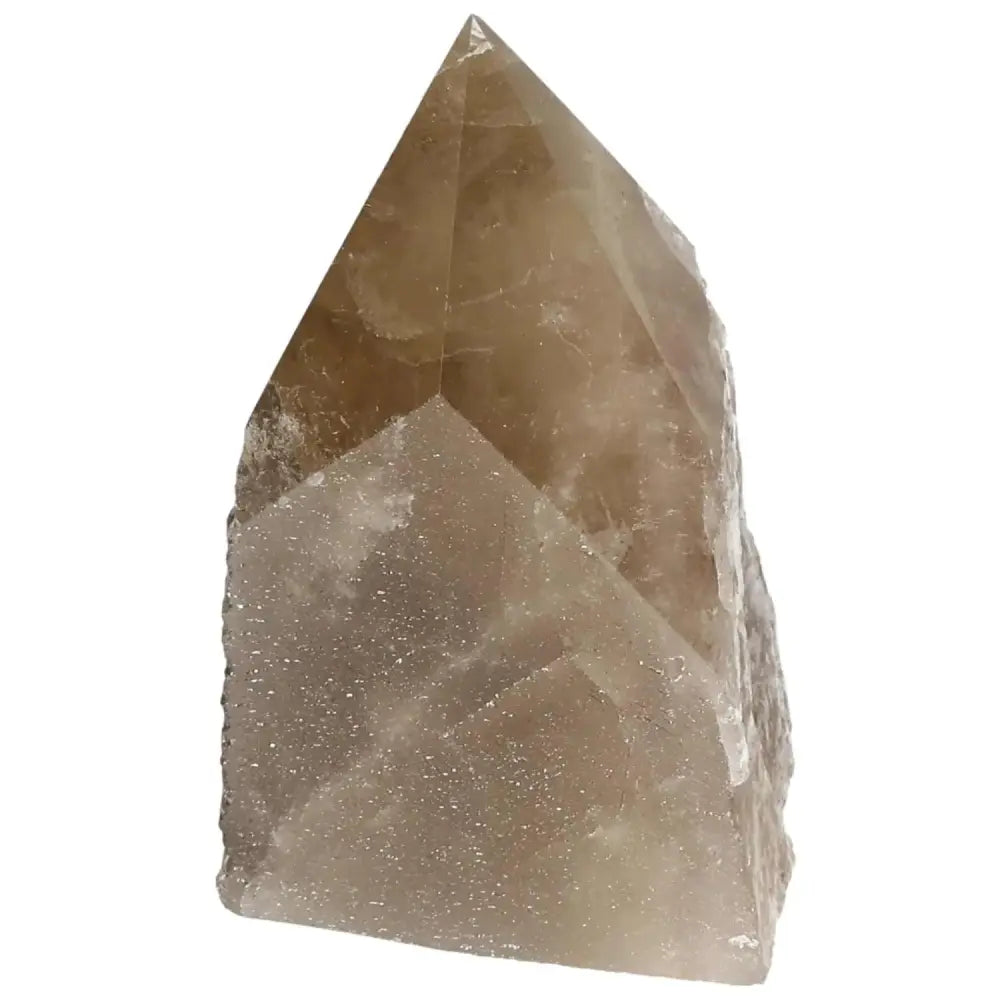 Polished Smoky Quartz Point crystal showcasing its brown hues, perfect for grounding and spiritual elegance by Sylvia Crystals.