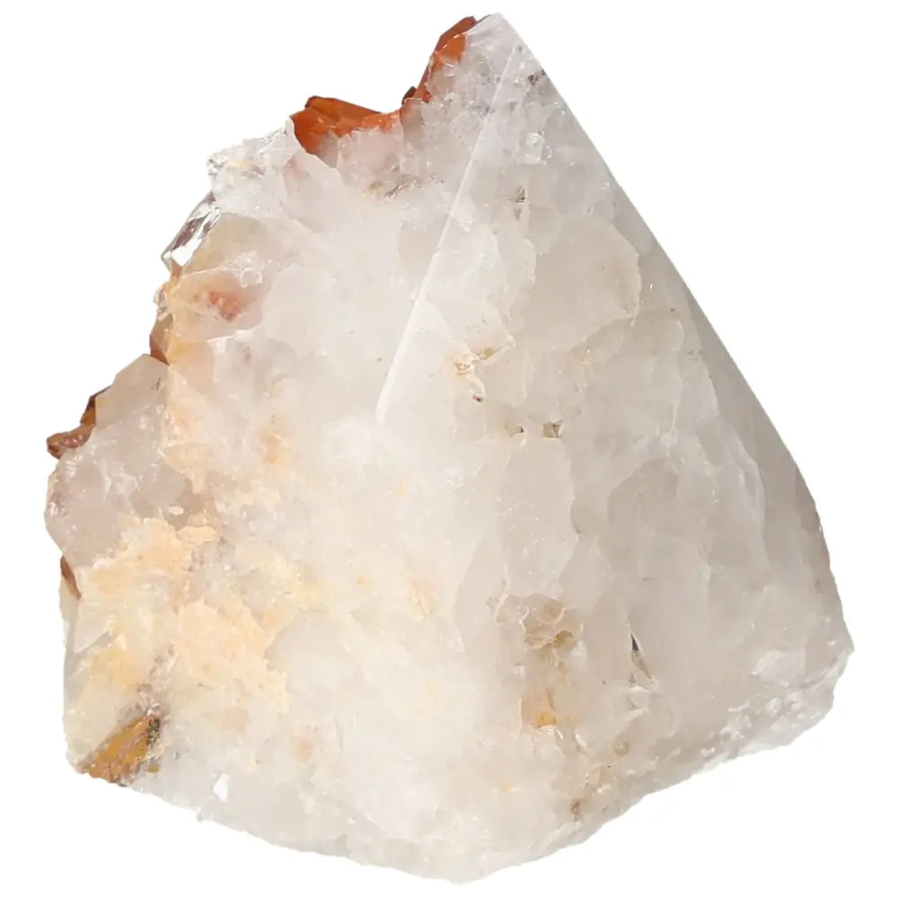 Polished Tangerine Quartz Point by Sylvia Crystals, showcasing vibrant hues and unique properties, ideal for collectors and enthusiasts.