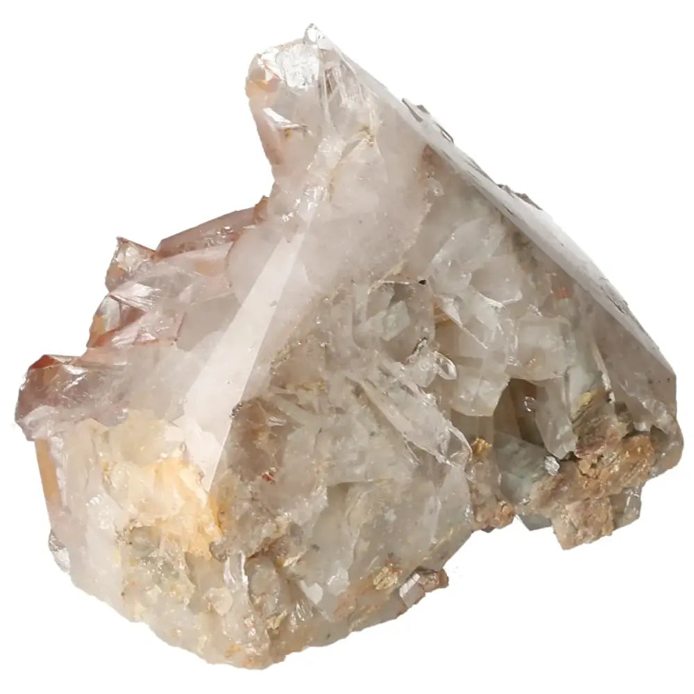 Rough tangerine quartz crystal with natural earthy tones and unique formations, ideal for collectors and crystal enthusiasts.