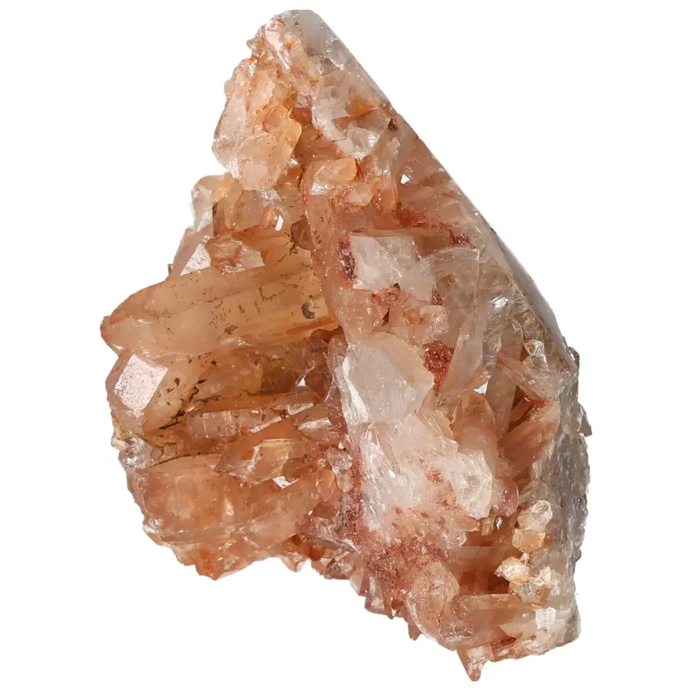 Polished Tangerine Quartz Point gemstone with vibrant tangerine hue, enhancing creativity and positive transformation. Premium Sylvia Crystals product.