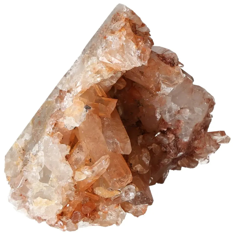 Polished Tangerine Quartz Point by Sylvia Crystals, enhancing creativity with vibrant hues and energy for transformation.