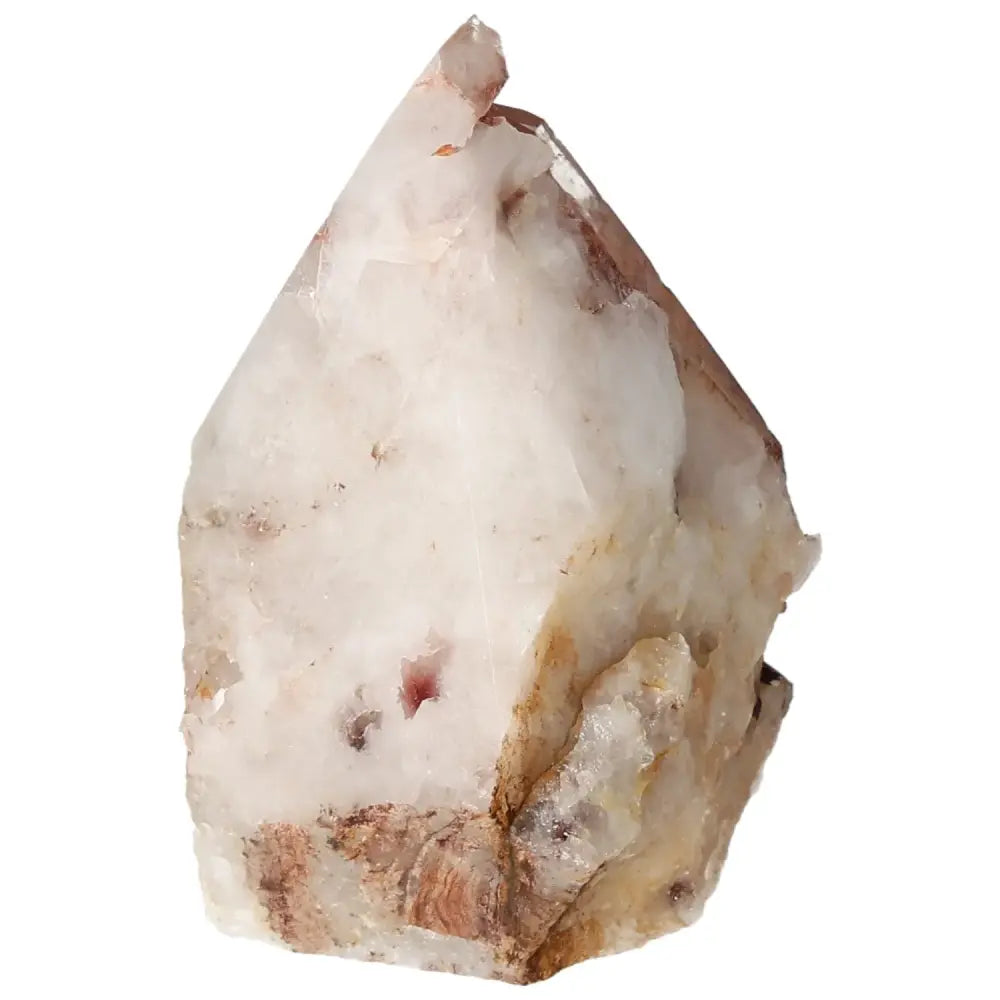 Polished Tangerine Quartz Point crystal enhances creativity and vitality with vibrant hues, available at Sylvia Crystals.