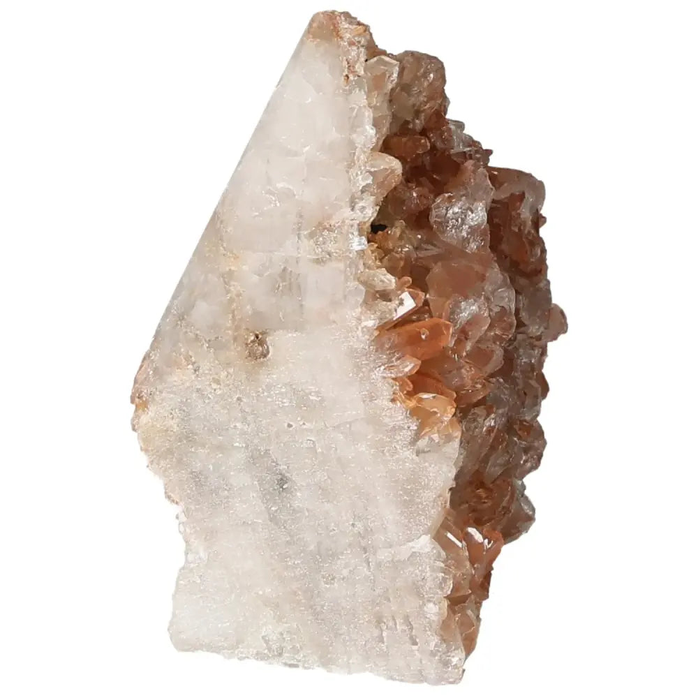 Polished Tangerine Quartz Point from Sylvia Crystals showcasing vibrant hue and premium quality with a polished finish.