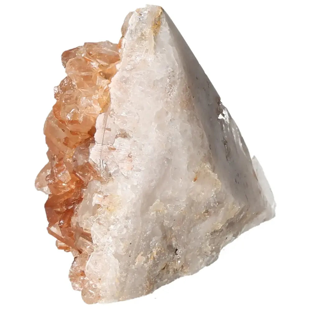 Polished Tangerine Quartz Point with vibrant orange hue from Sylvia Crystals, showcasing premium craftsmanship and elegant design.