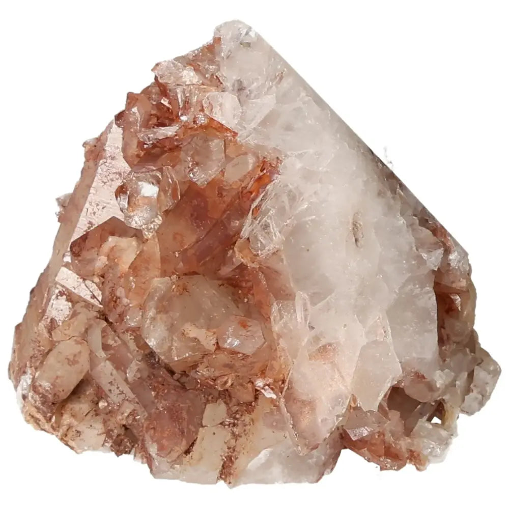 Close-up of Polished Tangerine Quartz Point showcasing its radiant tangerine hue and intricate crystal structure.