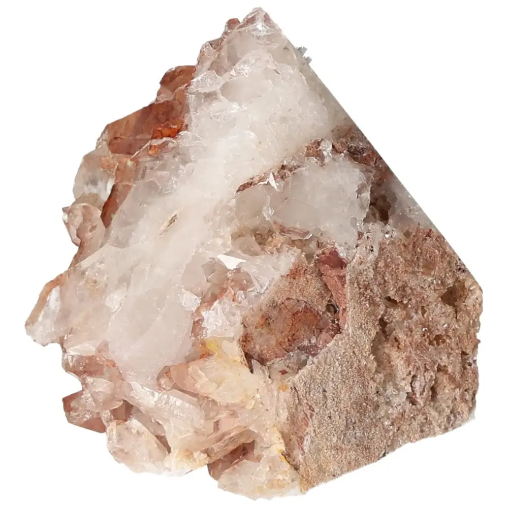 Polished Tangerine Quartz Point crystal with radiant tangerine hue, embodying luxury and spiritual harmony from Sylvia Crystals.