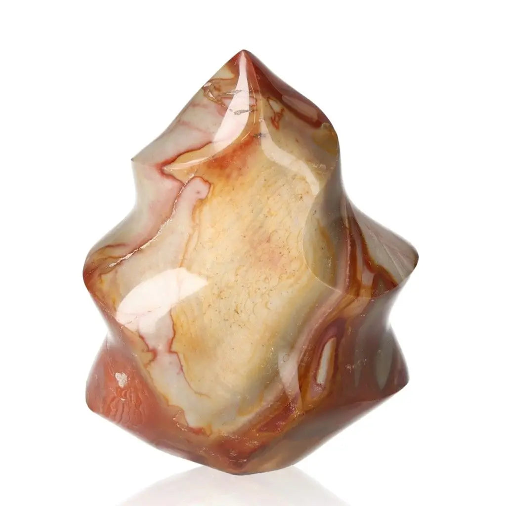 Polychrome Jasper Flame with vibrant earthy colors of red, orange, and yellow, showcasing its unique Desert Jasper allure.