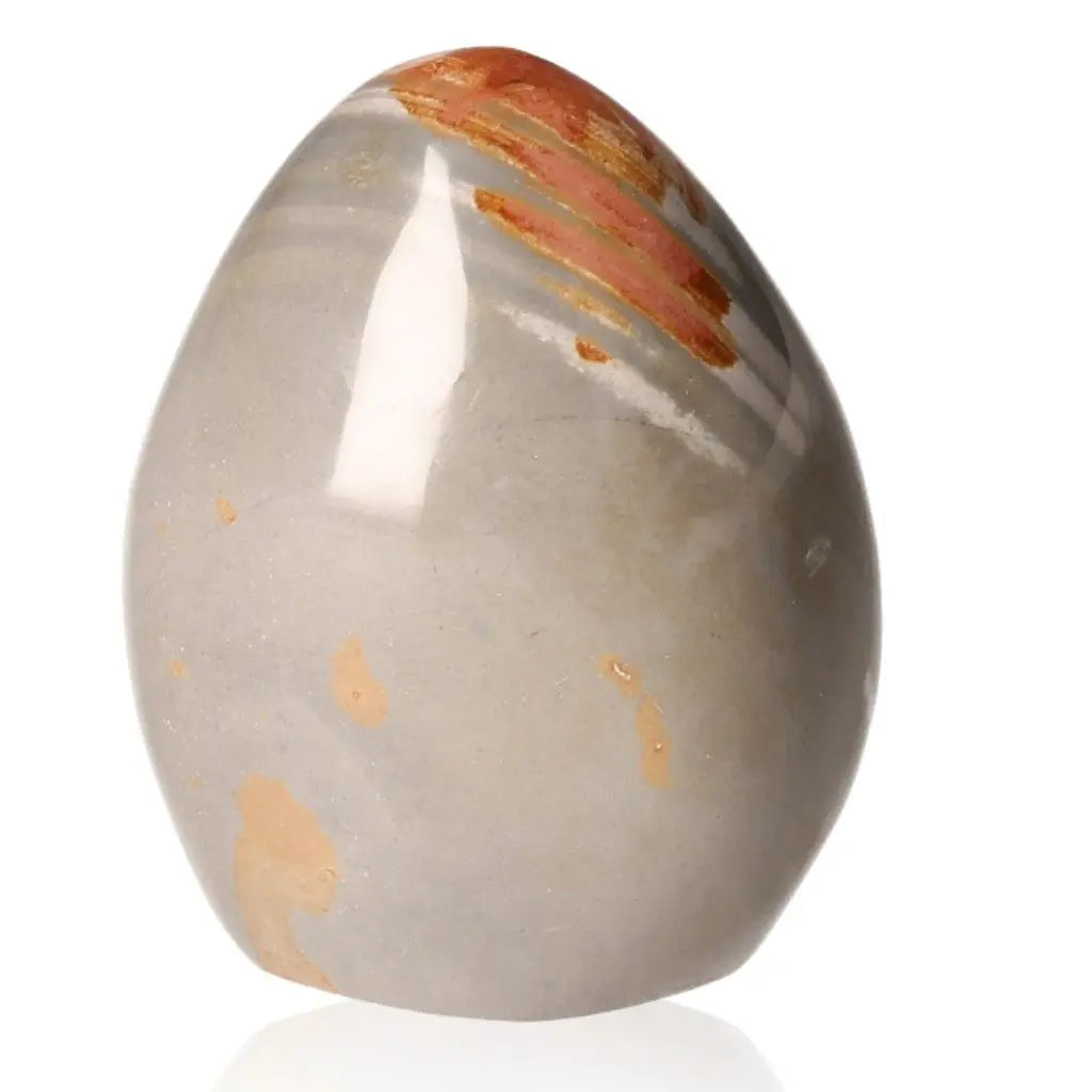 Polychrome Jasper Free Form gemstone with vivid red, orange, and brown hues, known as Desert Jasper, showcasing natural beauty.