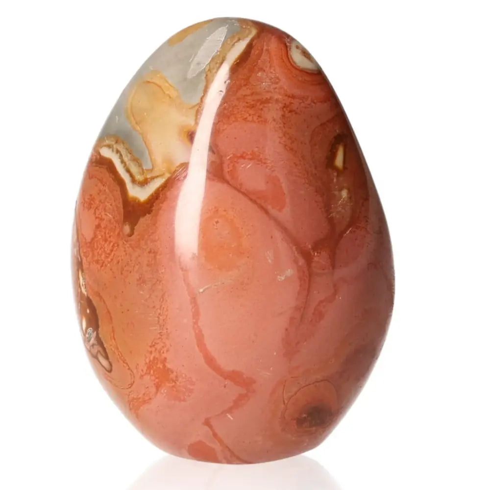 Polychrome Jasper Free Form stone with vibrant patterns of red, orange, and brown, known as Desert Jasper, showcasing earthy allure.