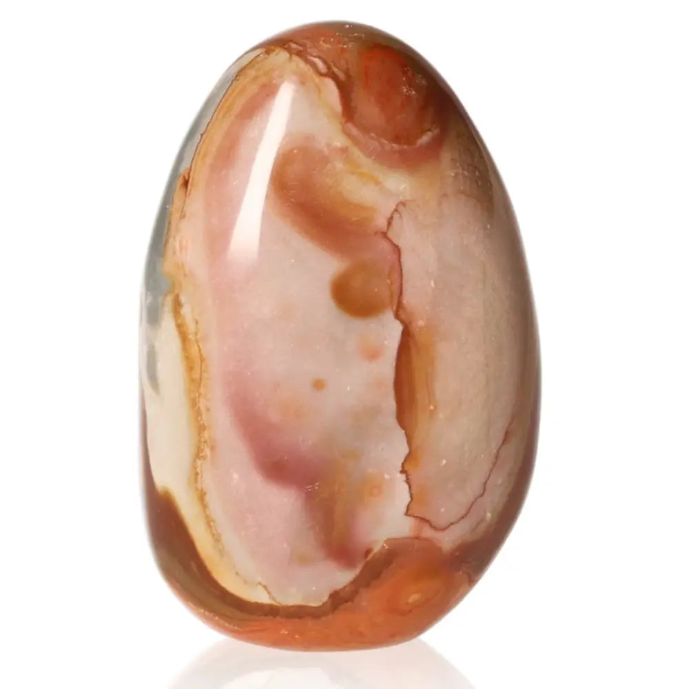 Polychrome Jasper Free Form gemstone with fiery reds and earthy browns, known as Desert Jasper, showcasing nature's vibrant palette.