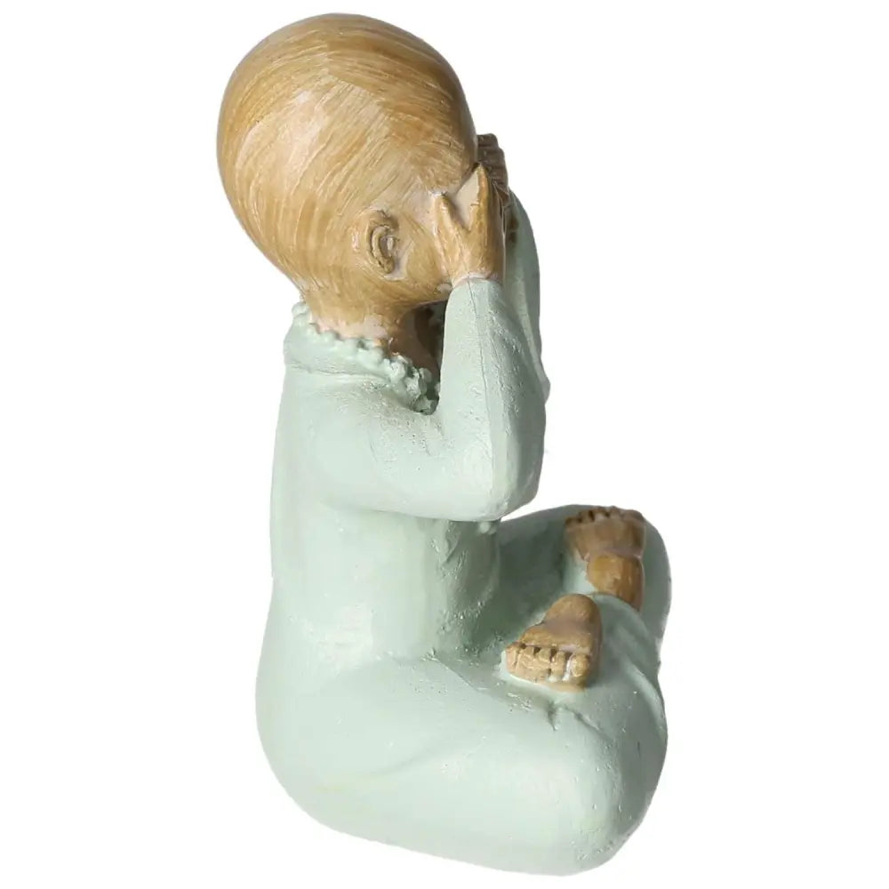 Elegant Monk Made Of Poly 2 figure in seated meditation, crafted with premium detail by Sylvia Crystals, exuding tranquility and luxury.