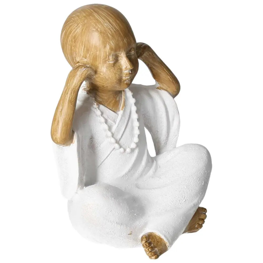 Decorative Poly Monk Figurine from Sylvia Crystals, symbolizing tranquility and elegance in contemporary design.