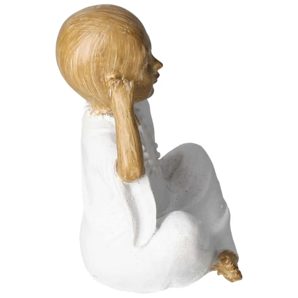 Handcrafted Poly Monk Figurine - Tranquil and Elegant Decorative Art from Sylvia Crystals