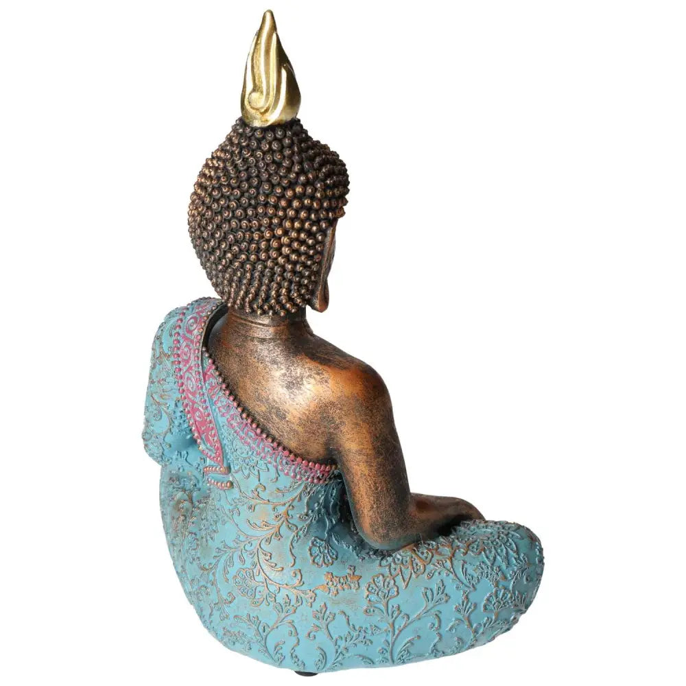 Exquisite Poly Turquoise Buddha statue by Sylvia Crystals, blending spirituality with luxury and contemporary design elegance.