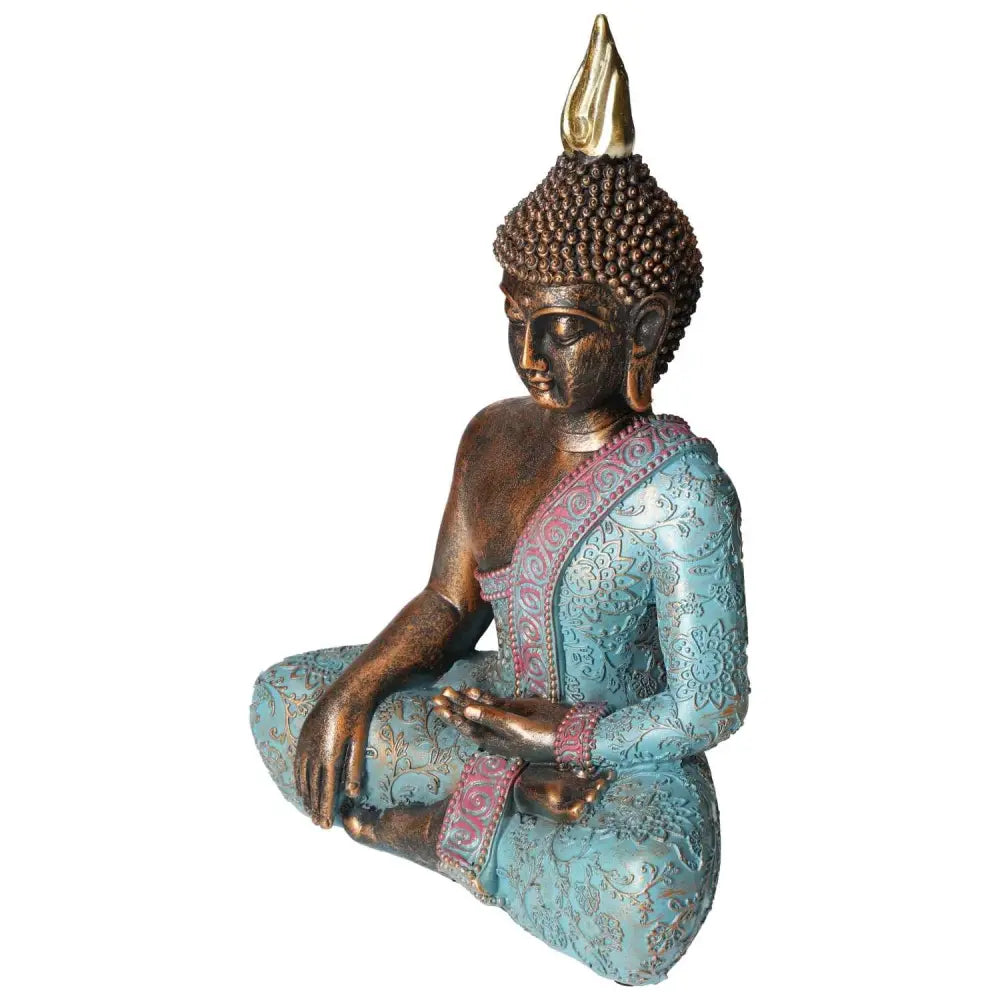 Poly Turquoise Buddha statue by Sylvia Crystals, blending spirituality and luxury in contemporary design.