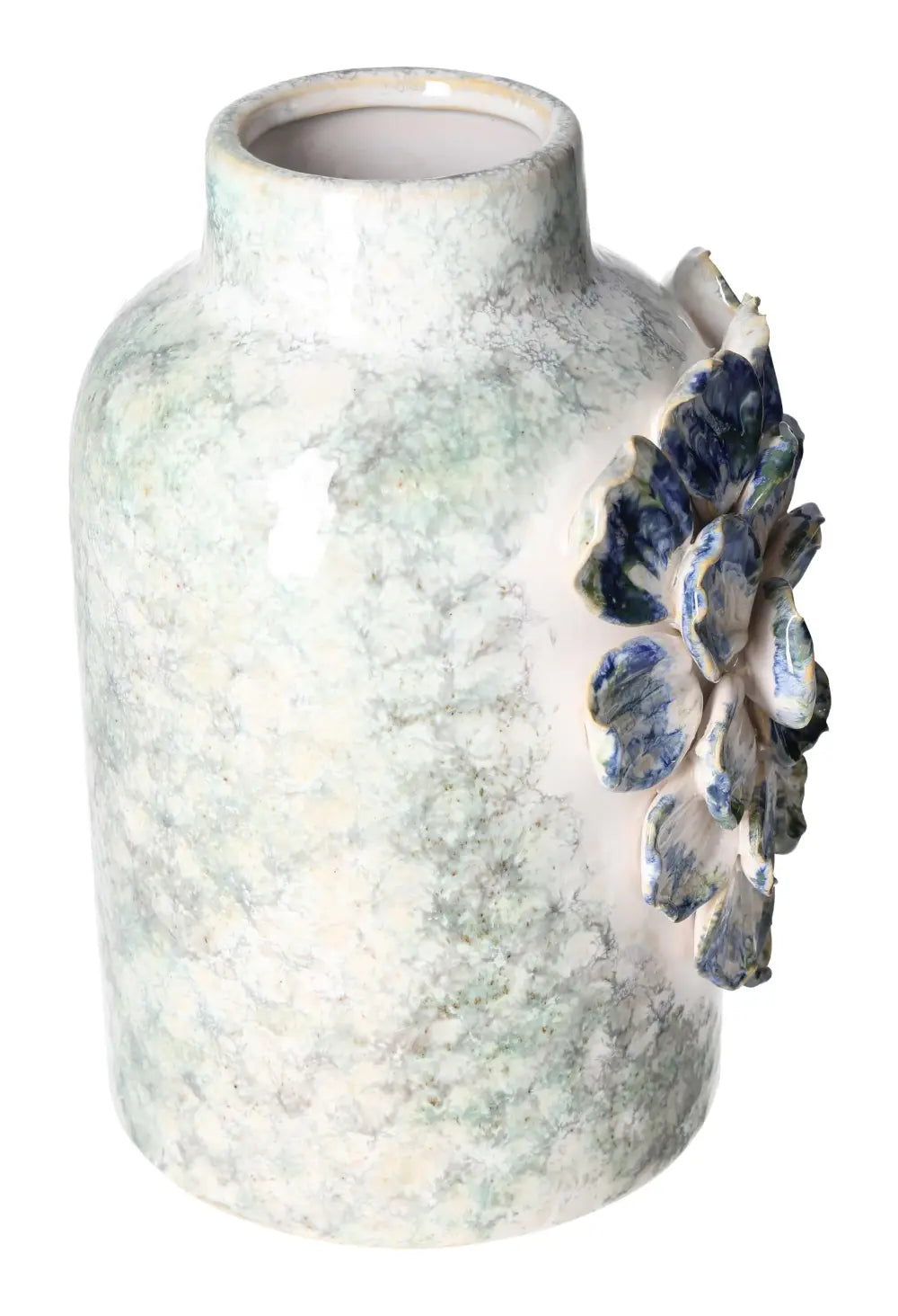 Porcelein Style Vase 16x13x23 by Sylvia Crystals with floral design, reflecting luxury and elegance in handcrafted artistry.