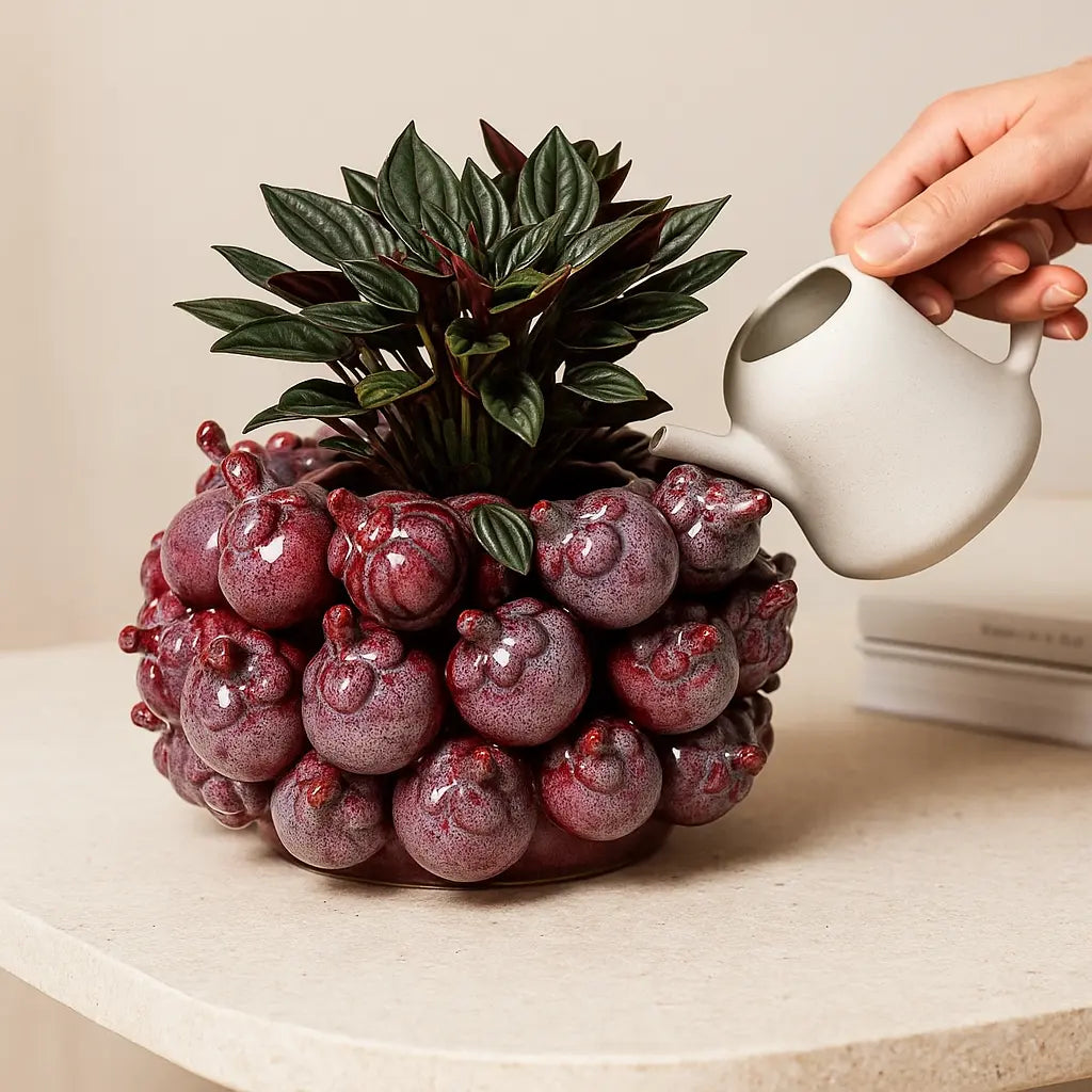 Purple Earthenware Flower Pot – Bold Color and Rustic Charm Sylvia Crystals Sp. z o.o.