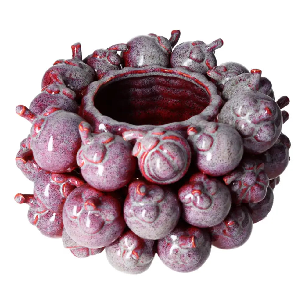 Purple Earthware Flower Pot 26,5x26x16 with textured surface, showcasing elegant handcrafted design and serene purple hue.