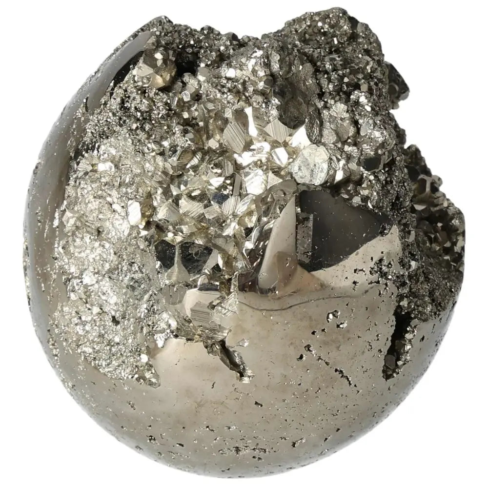 Polished Pyrite Sphere 9 cm with Radiant Golden Luster and Grounding Energy, Ideal for Elevating Decor and Spiritual Spaces