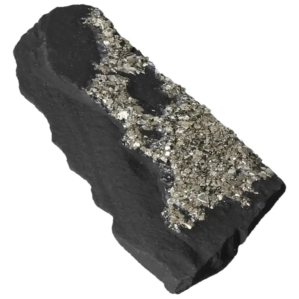 Premium 'Pyrite With Basalt' from Sylvia Crystals, showcasing its unique mineral fusion for mental strength and independence.