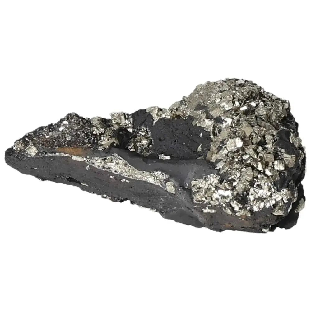 Handpicked Pyrite With Basalt stone from Sylvia Crystals, featuring confidence-boosting Pyrite and grounding Basalt properties.