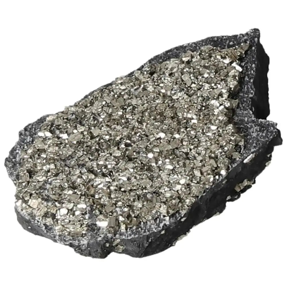 Exquisite Pyrite with Basalt crystal from Sylvia Crystals, showcasing stunning visual appeal and transformative properties.
