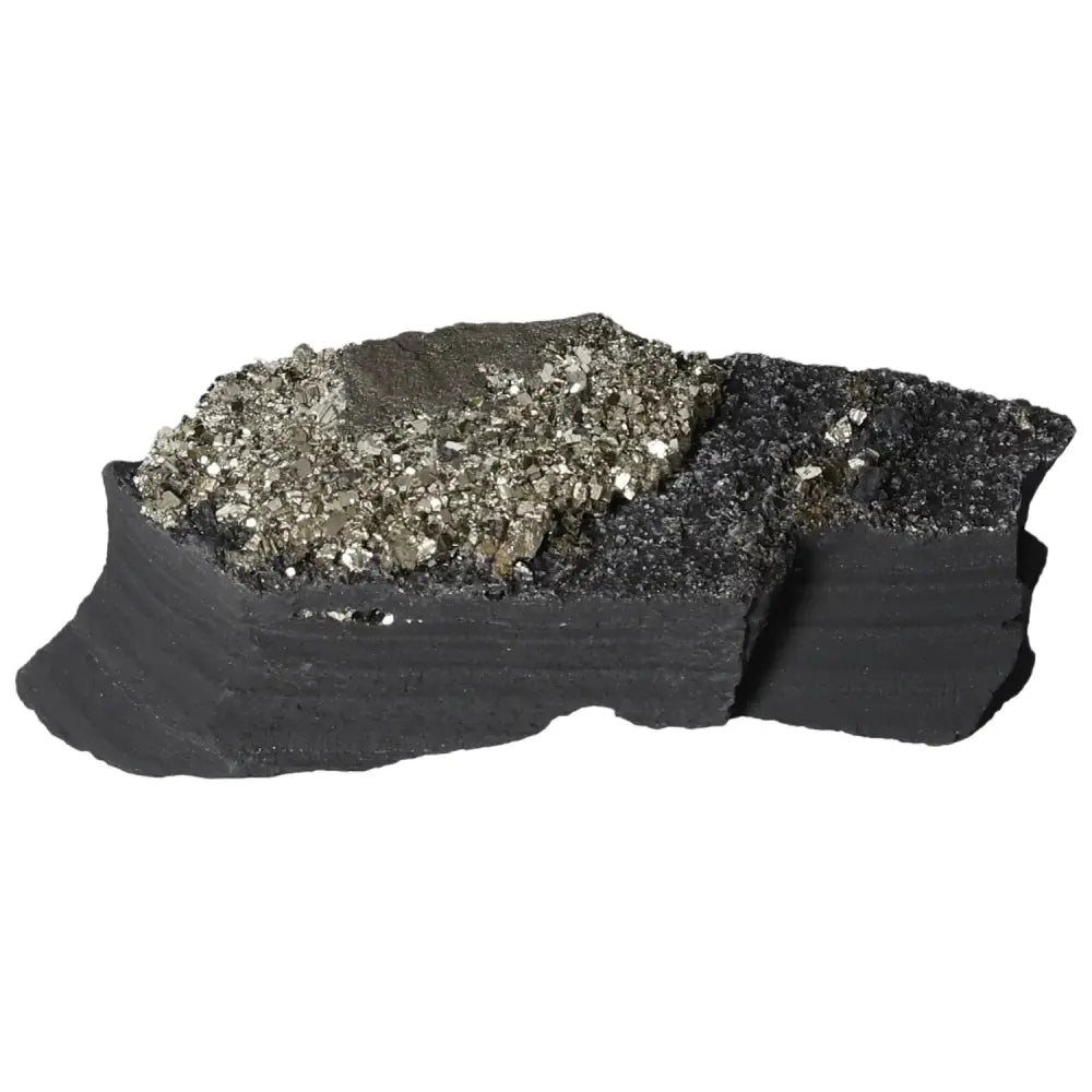 Exquisite Pyrite With Basalt crystal combination for personal growth and emotional stability, featuring a premium Sylvia Crystals product.