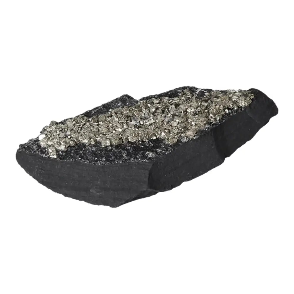 Pyrite with basalt crystal by Sylvia Crystals, premium mineral for personal transformation and spiritual elevation.