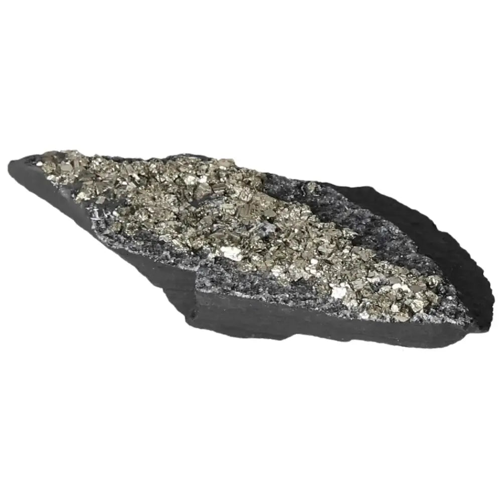 Premium Pyrite With Basalt by Sylvia Crystals, enhancing mental and material independence.
