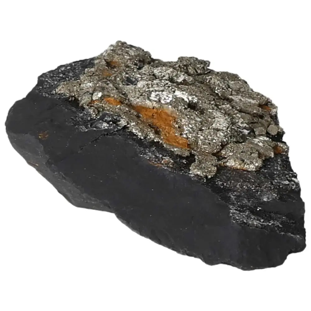 Exquisite Pyrite with Basalt crystal from Sylvia Crystals, showcasing energizing pyrite and grounding basalt synergy.