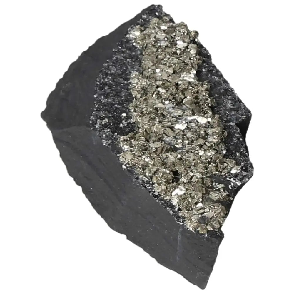 Exquisite Pyrite with Basalt crystal by Sylvia Crystals, perfect for spiritual elevation and enhancing independence.