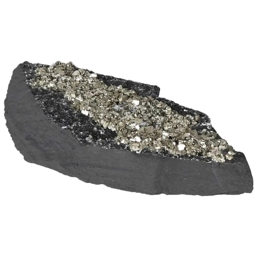 Pyrite with basalt crystal, handpicked by Sylvia Crystals, known for enhancing mental independence, perfect for spiritual growth.