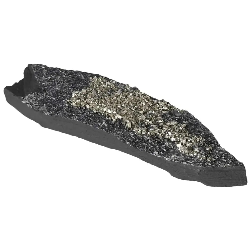 Pyrite with Basalt crystal from Sylvia Crystals, epitomizing luxury and spiritual enrichment for transformation and empowerment.