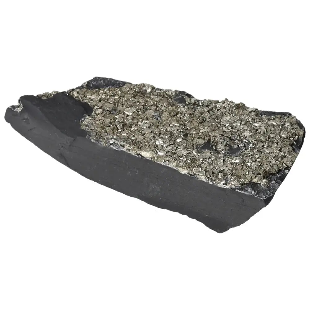 Pyrite with Basalt crystal from Sylvia Crystals showcasing premium quality and unique mineral blend for empowerment and inspiration.