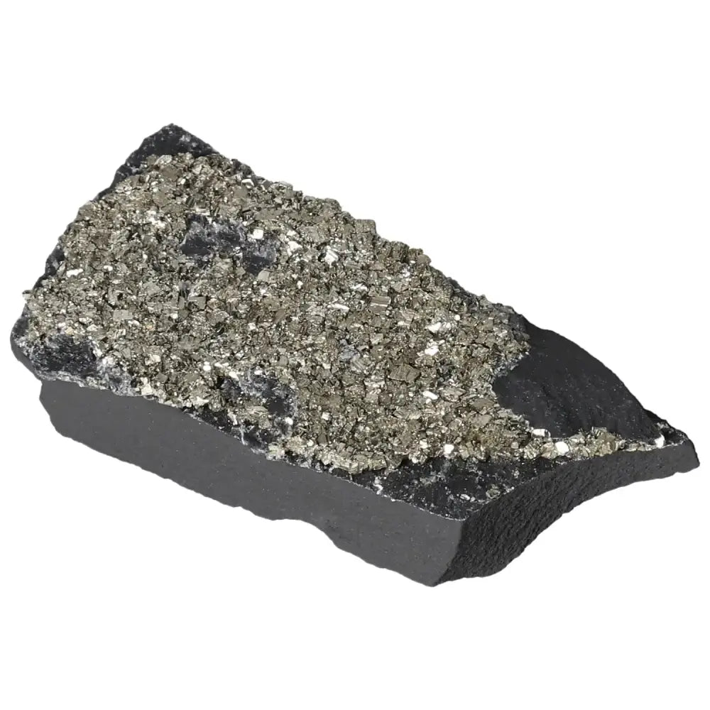 Pyrite with basalt mineral piece, premium quality by Sylvia Crystals, for creativity and grounding. Great for independence and inspiration.