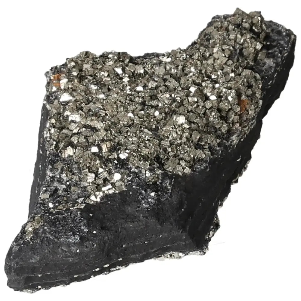Pyrite With Basalt crystal, luxurious mineral for transformation and empowerment from Sylvia Crystals.