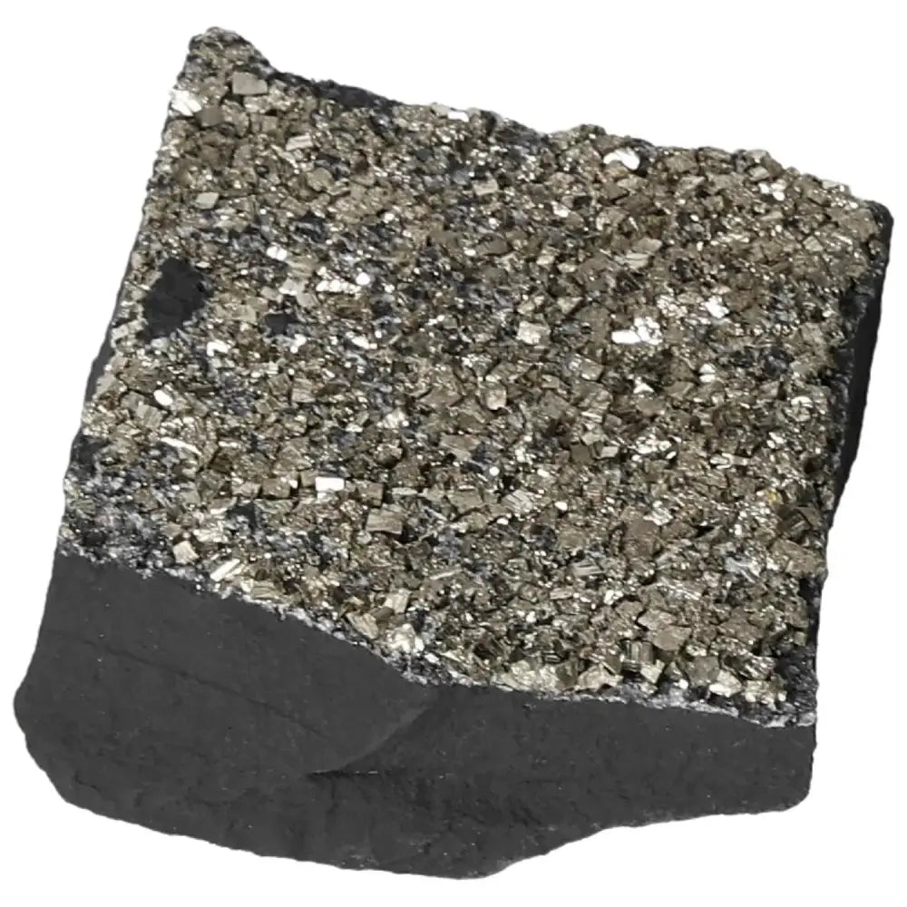 Pyrite with Basalt crystal, a premium Sylvia Crystals product, promoting mental clarity and creativity. Ideal for entrepreneurs.