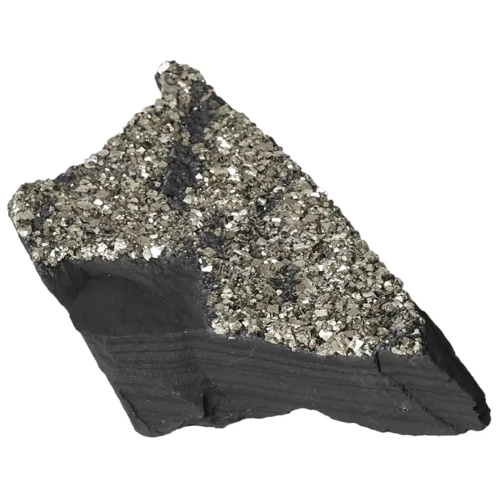 Pyrite with basalt crystal, enhances mental growth and creativity, premium Sylvia Crystals product for personal transformation.