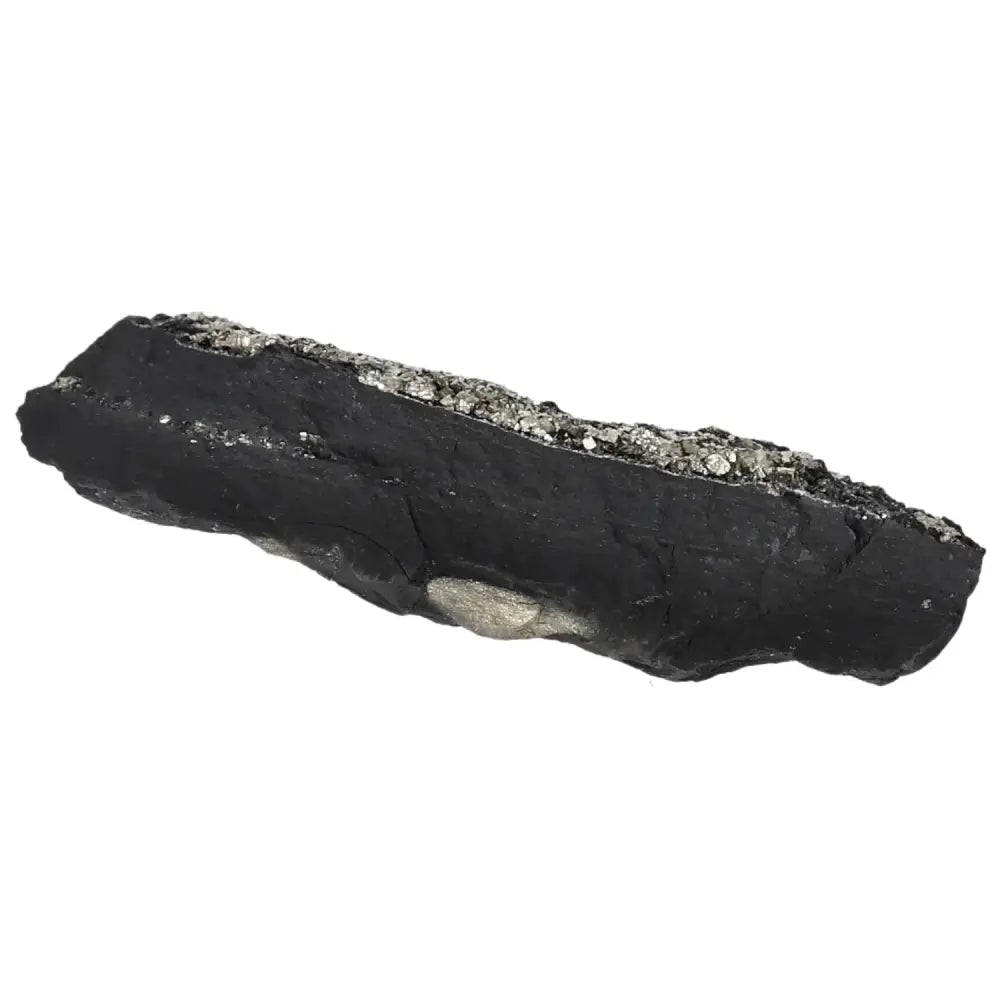Elegant Pyrite With Basalt crystal from Sylvia Crystals, offering spiritual luxury and mental independence.