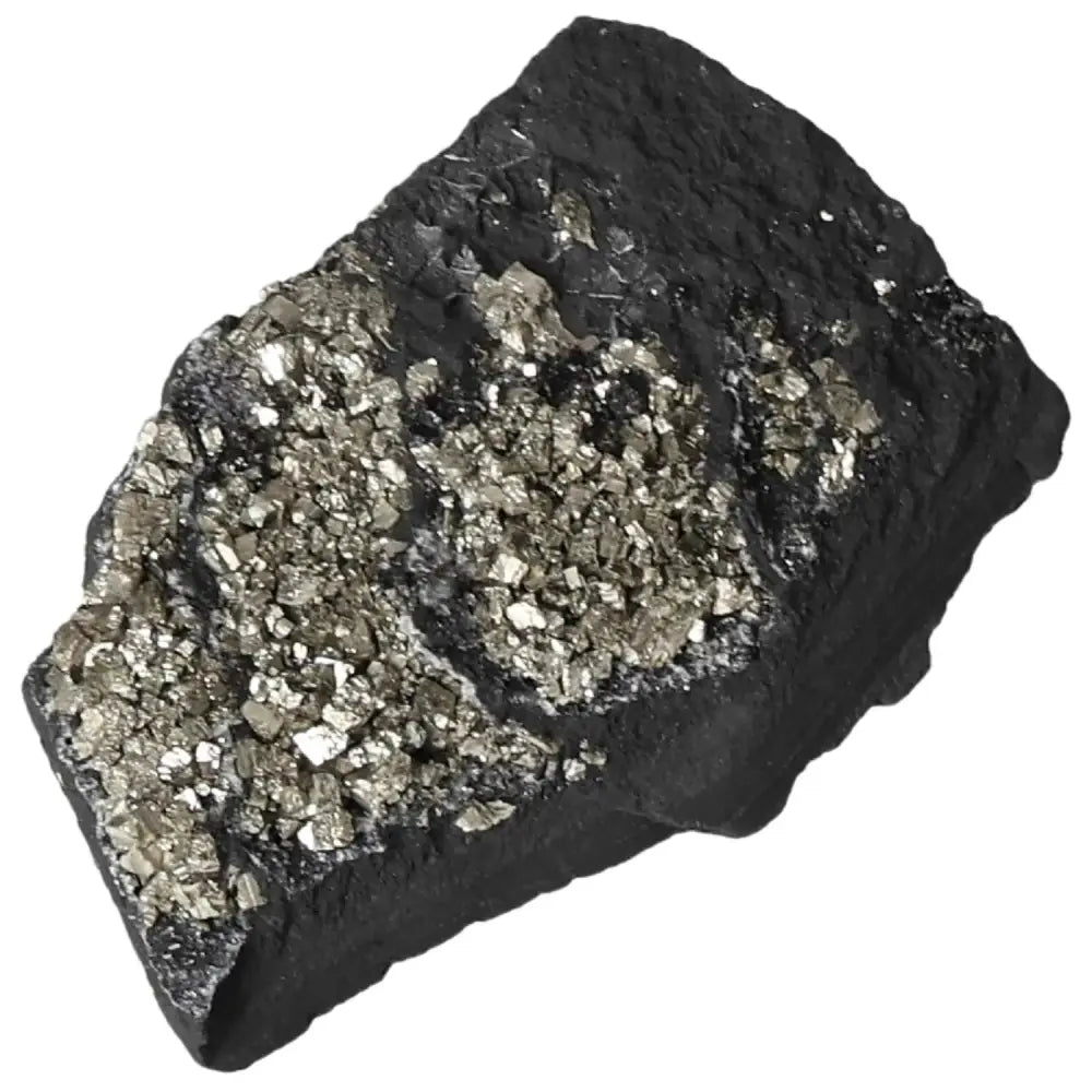 Premium Pyrite with Basalt stone by Sylvia Crystals, ideal for personal growth and independence. Handpicked for quality and authenticity.