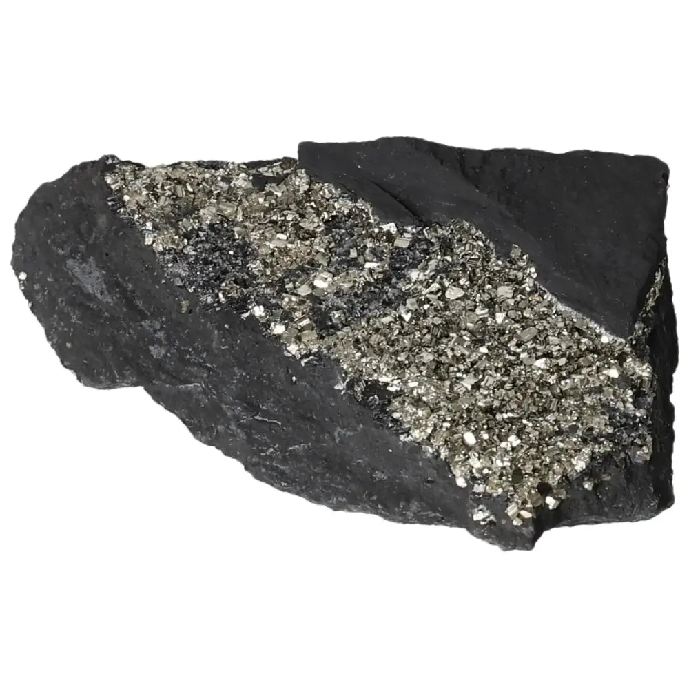 Pyrite with Basalt crystal from Sylvia Crystals, enhancing self-reliance and creativity, ideal for personal and spiritual growth.