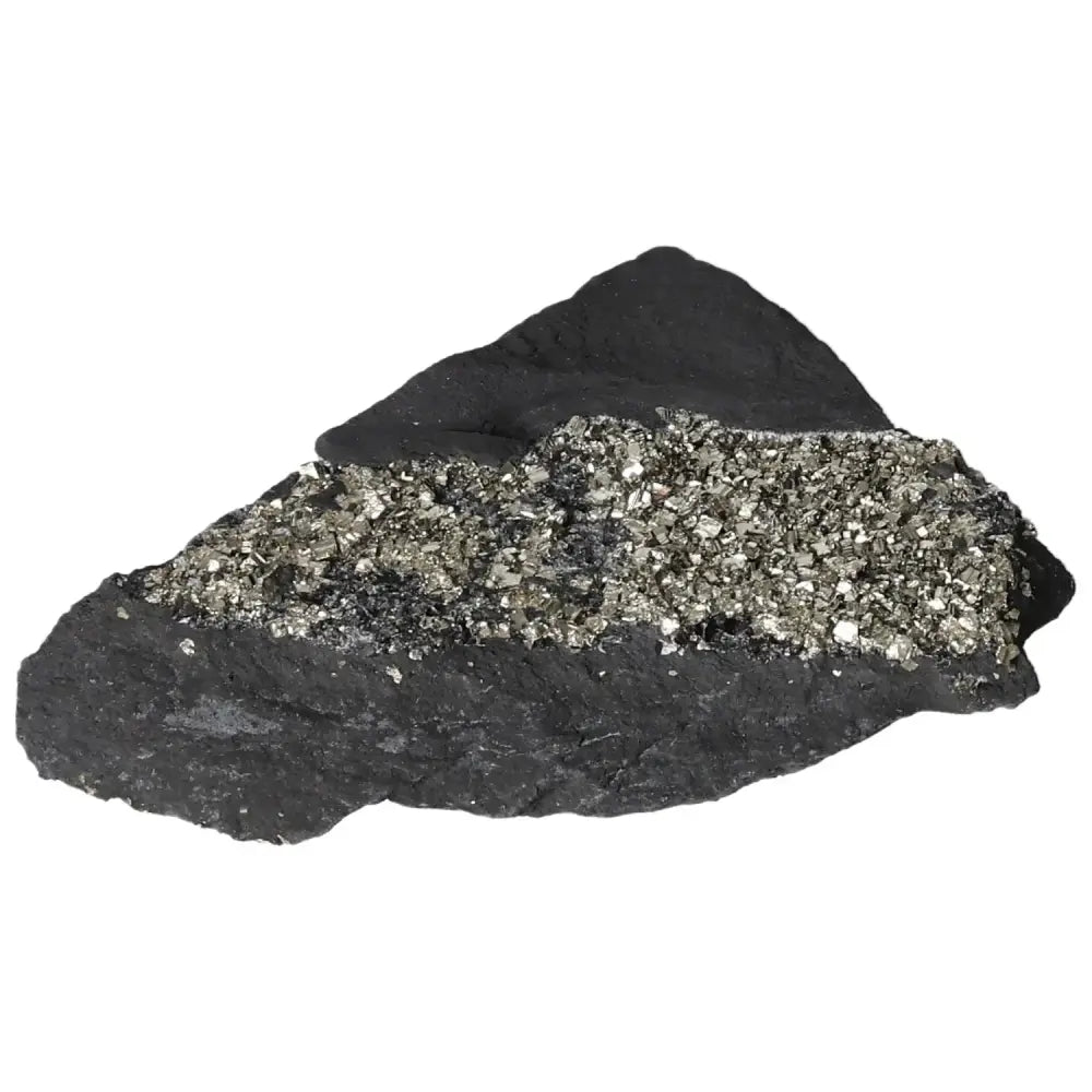 Pyrite With Basalt crystal from Sylvia Crystals, ideal for personal growth, enhancing creativity, and fostering independence.