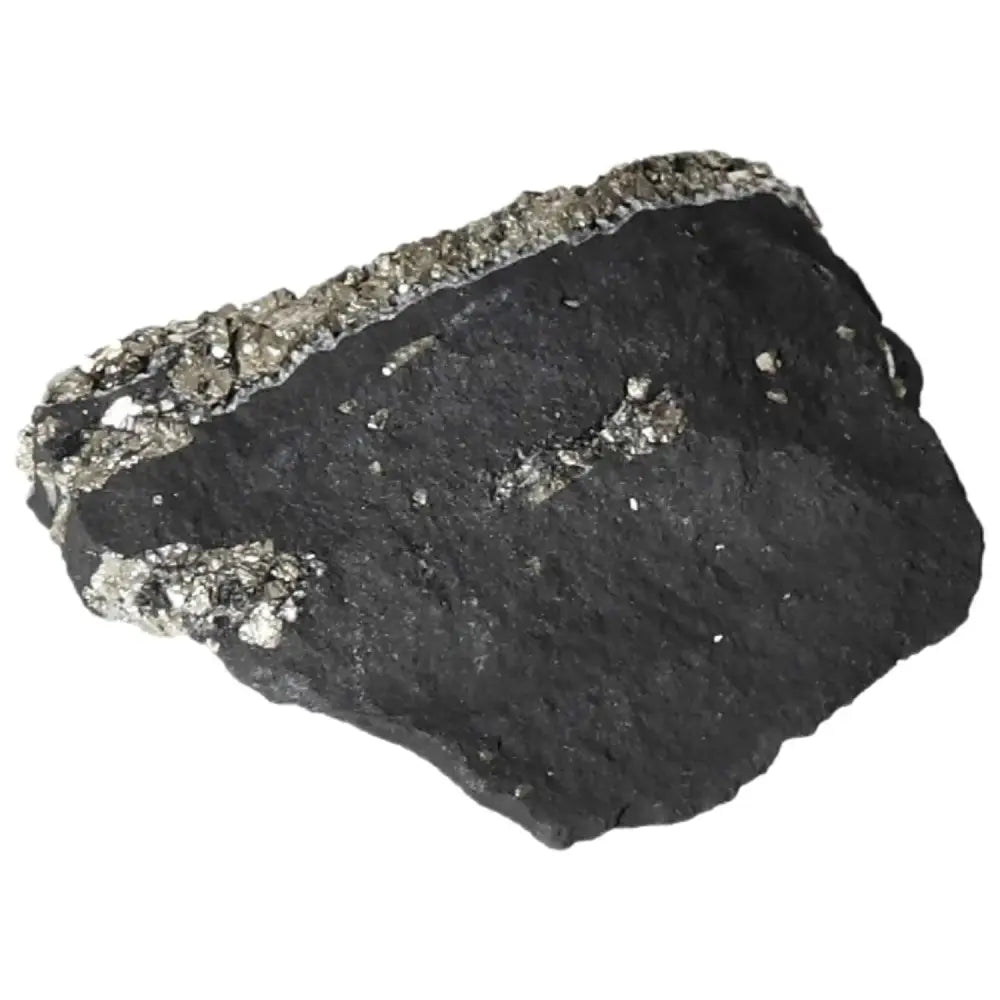 Pyrite with Basalt crystal from Sylvia Crystals, symbolizing luxury and transformation, ideal for conquering fear and fostering independence.