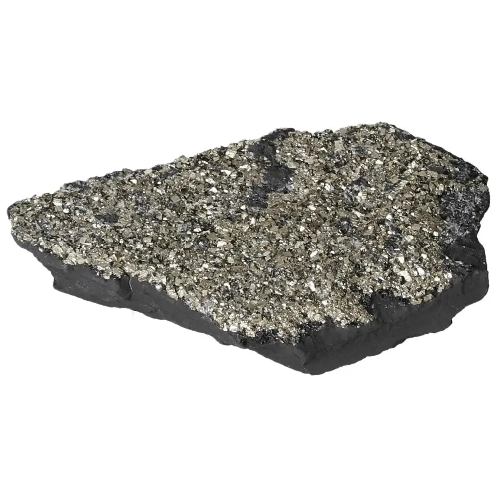 Shimmering Pyrite with Basalt crystal from Sylvia Crystals, highlighting its vibrant energy and grounding essence for personal growth.