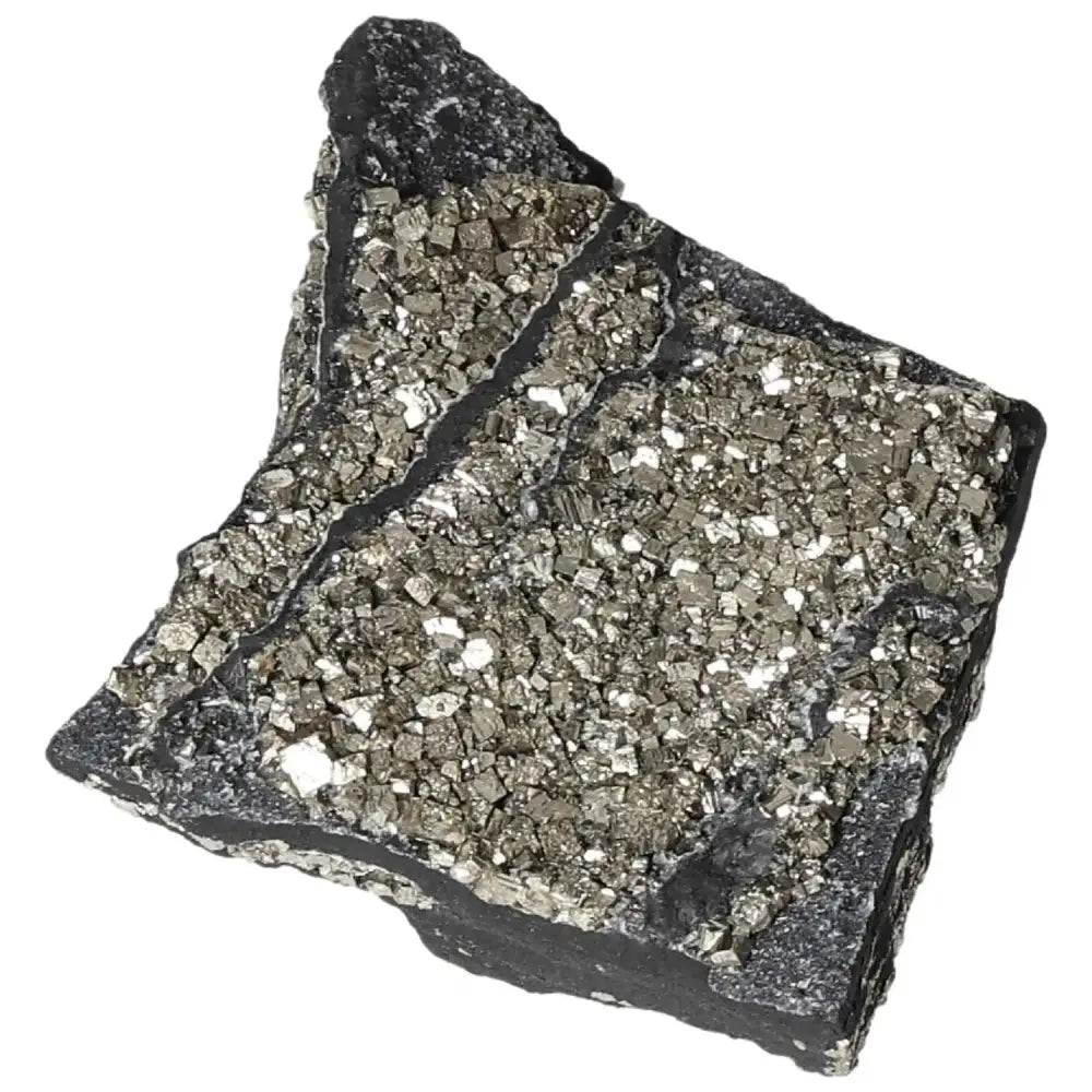 Premium Sylvia Crystals Pyrite with Basalt, showcasing natural elegance and luxury in a handpicked mineral blend.
