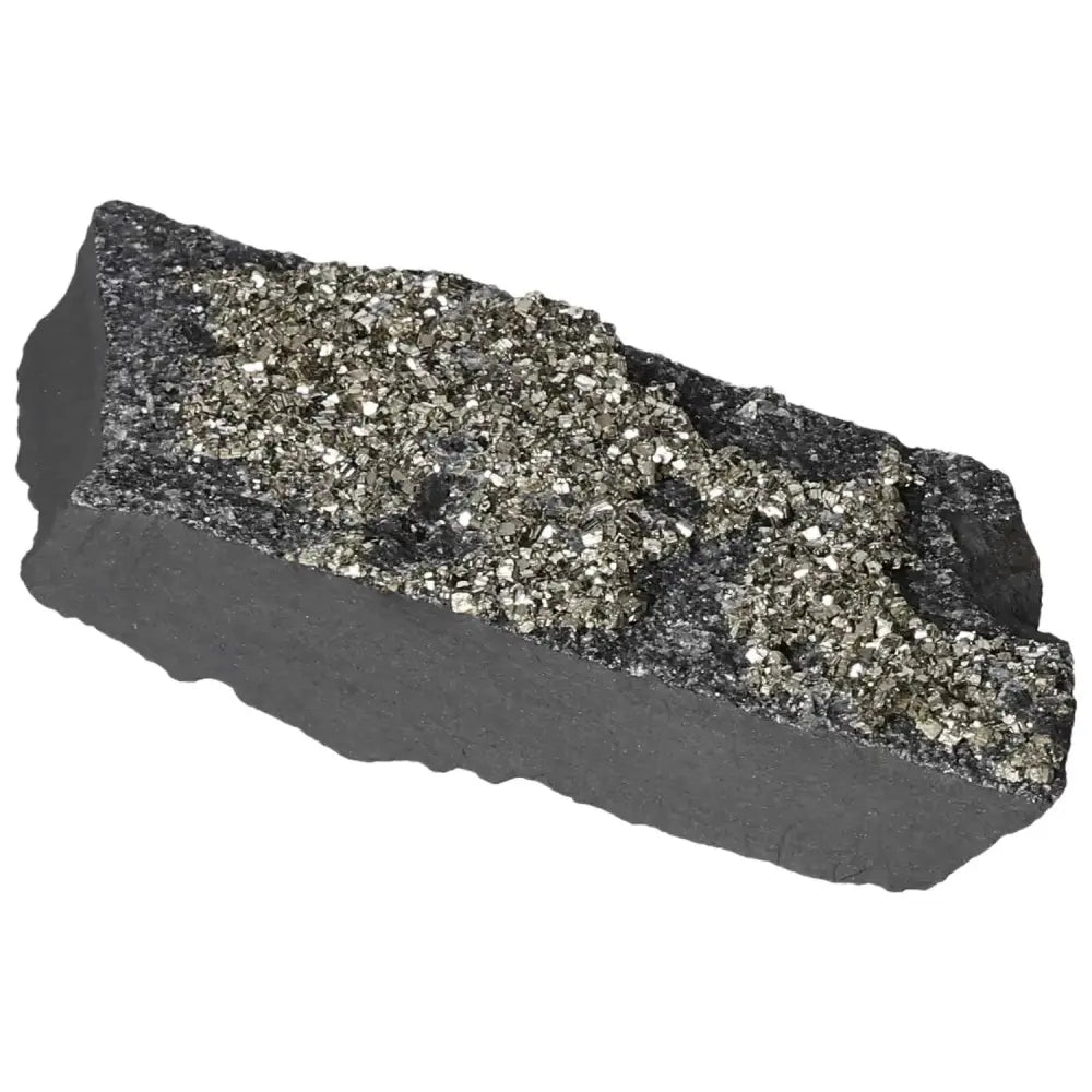 Pyrite with Basalt crystal from Sylvia Crystals, a tool for personal growth and creativity, known for enhancing independence.