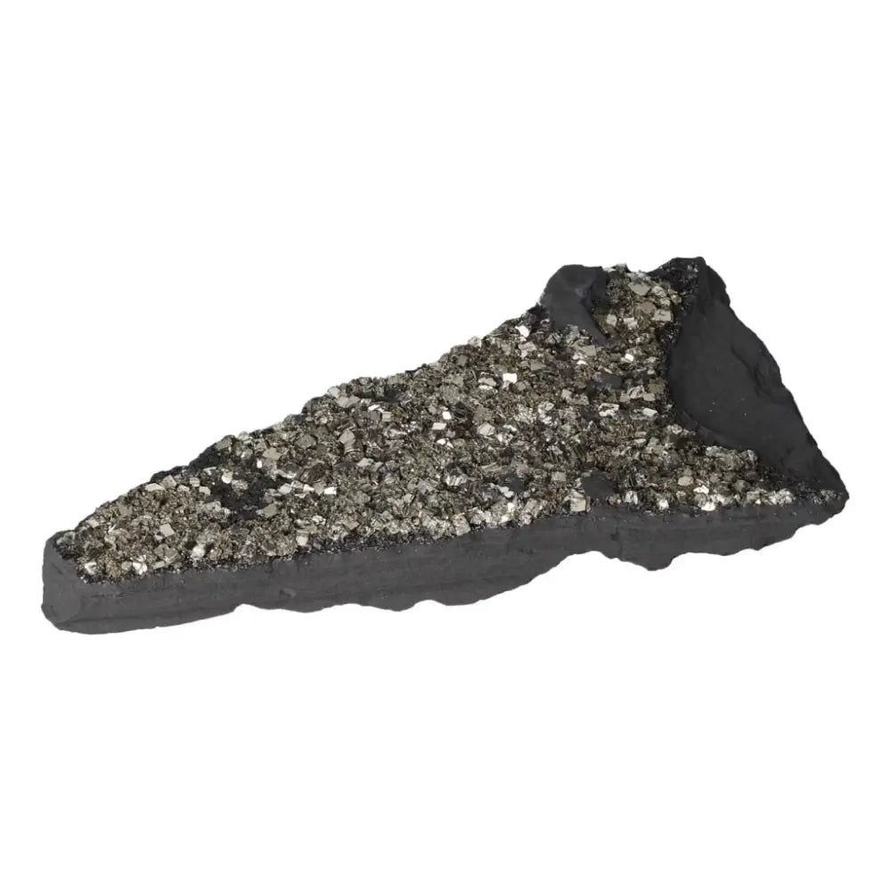 Pyrite with basalt stone, showcasing metallic luster, perfect for decoration and spiritual wellness.
