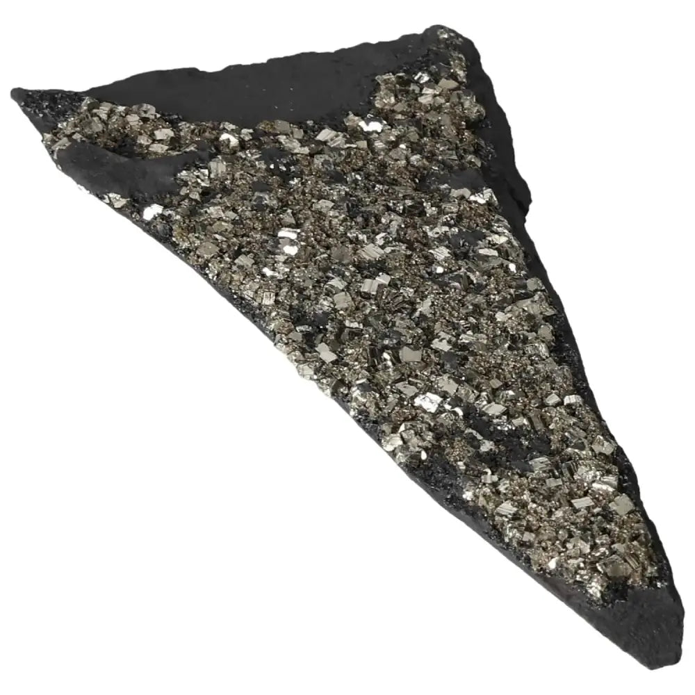 Exquisite Sylvia Crystals' Pyrite with Basalt stone showcasing a metallic, grounding blend of pyrite and basalt.